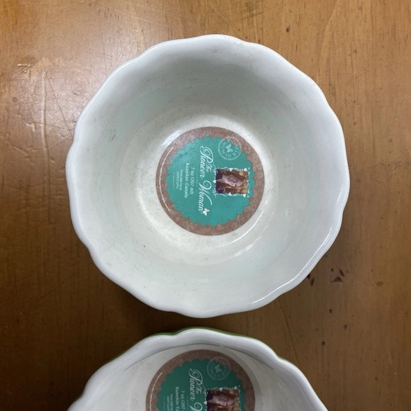 Pioneer Woman Flea Market Ramekins 4" Green Floral Burst Set Of 2 Rare New - Picture 5 of 10